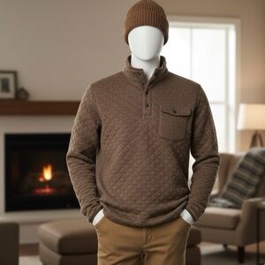 New Faherty Sweater Mens Epic Quilted comfortable Pullover size XXL